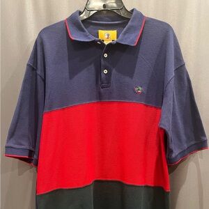 Vintage Duck Head Navy, Red, and Green Color Block Polo Shirt